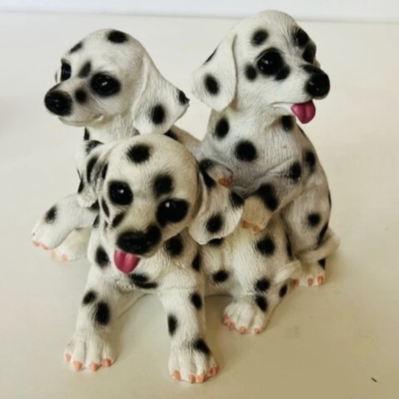 🐾Dalmatian Figurine Vintage Puppies Dog Sculpture Solid Stone Resin - Picture 5 of 7